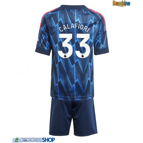 Maglie da calcio Arsenal Riccardo Calafiori #33 Seconda Maglia Bambino 2025-26 Manica Corta + Pantaloni corti)